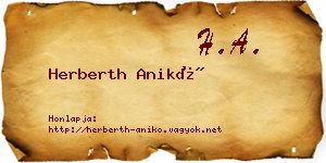 Herberth Anikó névjegykártya
